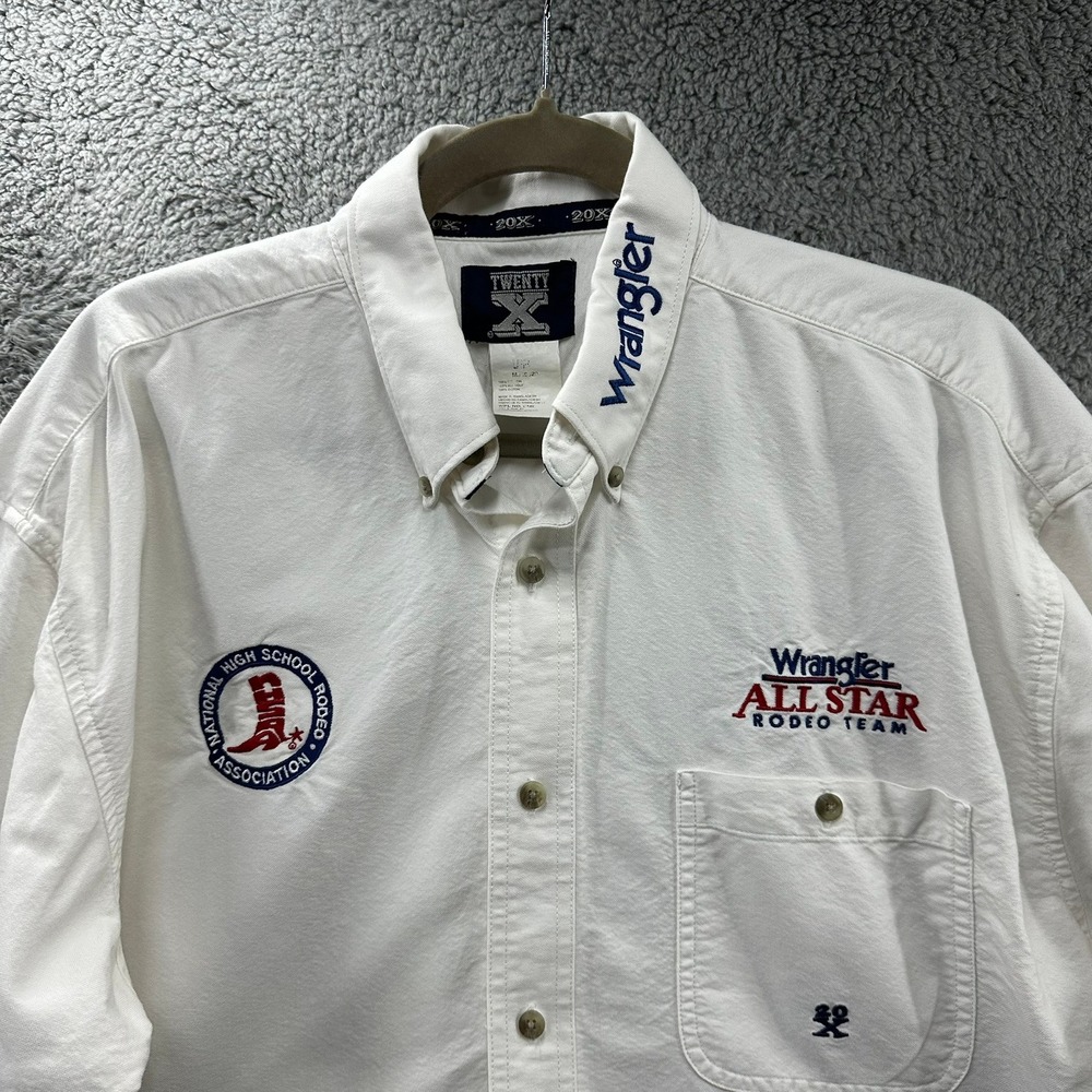 Wrangler x Twenty X Men's Large White Rodeo Team Long Sleeve Button Down Shirt